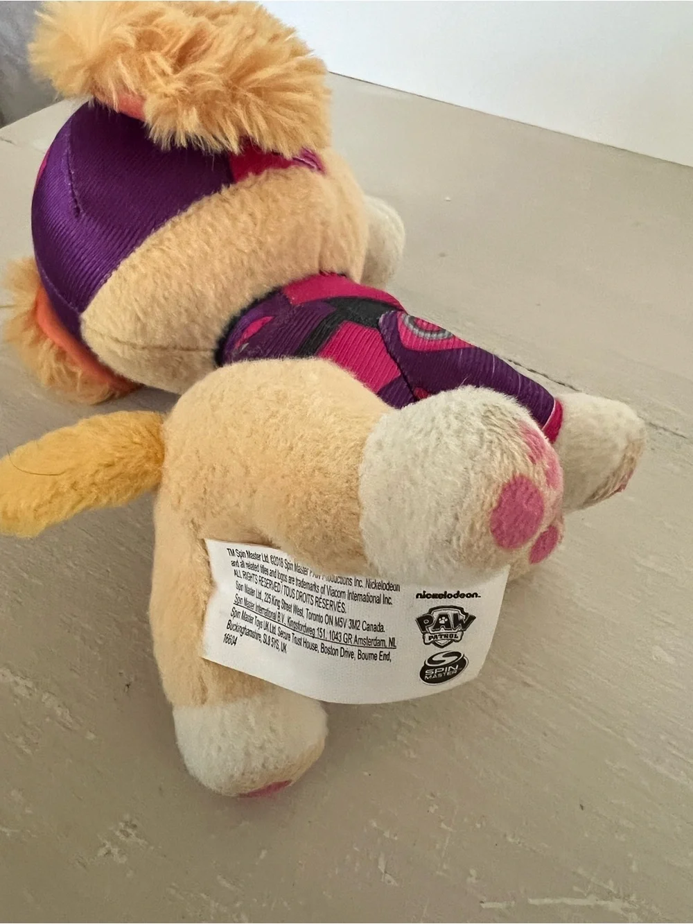 PAW Patrol Skye Plush Stuffed Animal 2018 Spin Master Pink Purple